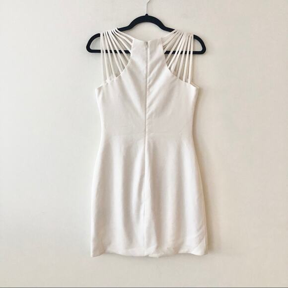 Dress the Population Cora White Strappy Shoulder Sheath Mini Dress - Picture 6 of 9